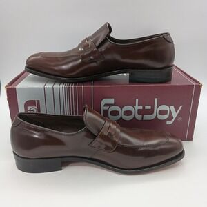 FootJoy Classics Mens Brown Leather Penny Loafers Dress Shoes USA 8.5 A Narrow